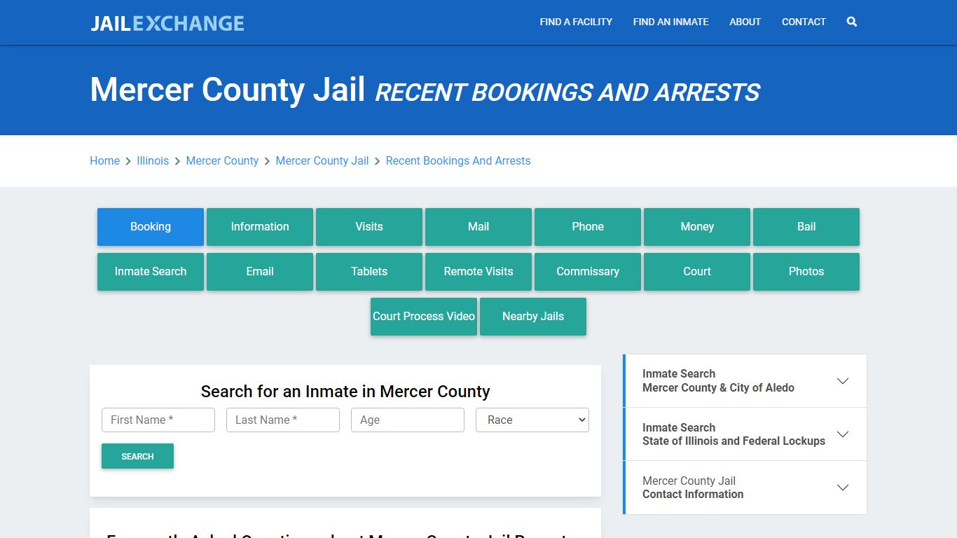 Mercer County Jail IL Recent Arrests and Bookings - Jail Exchange