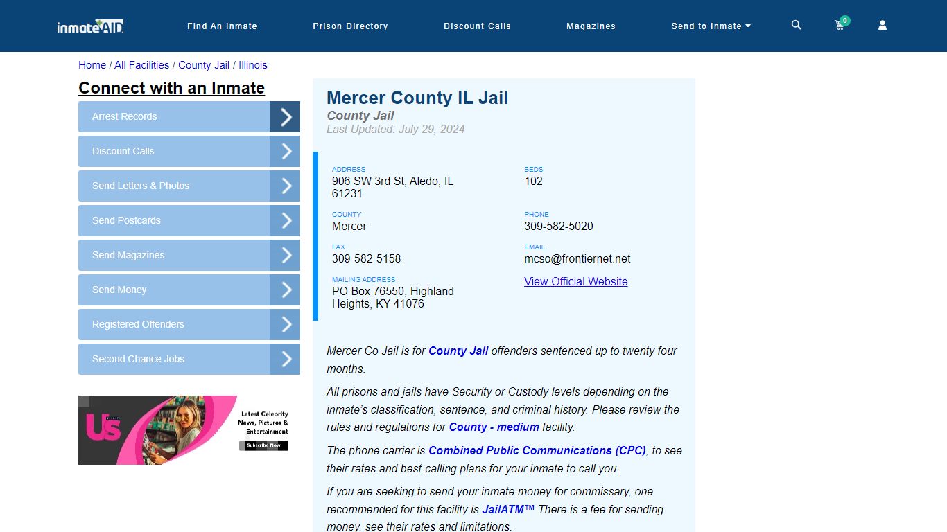 Mercer County IL Jail - Inmate Locator